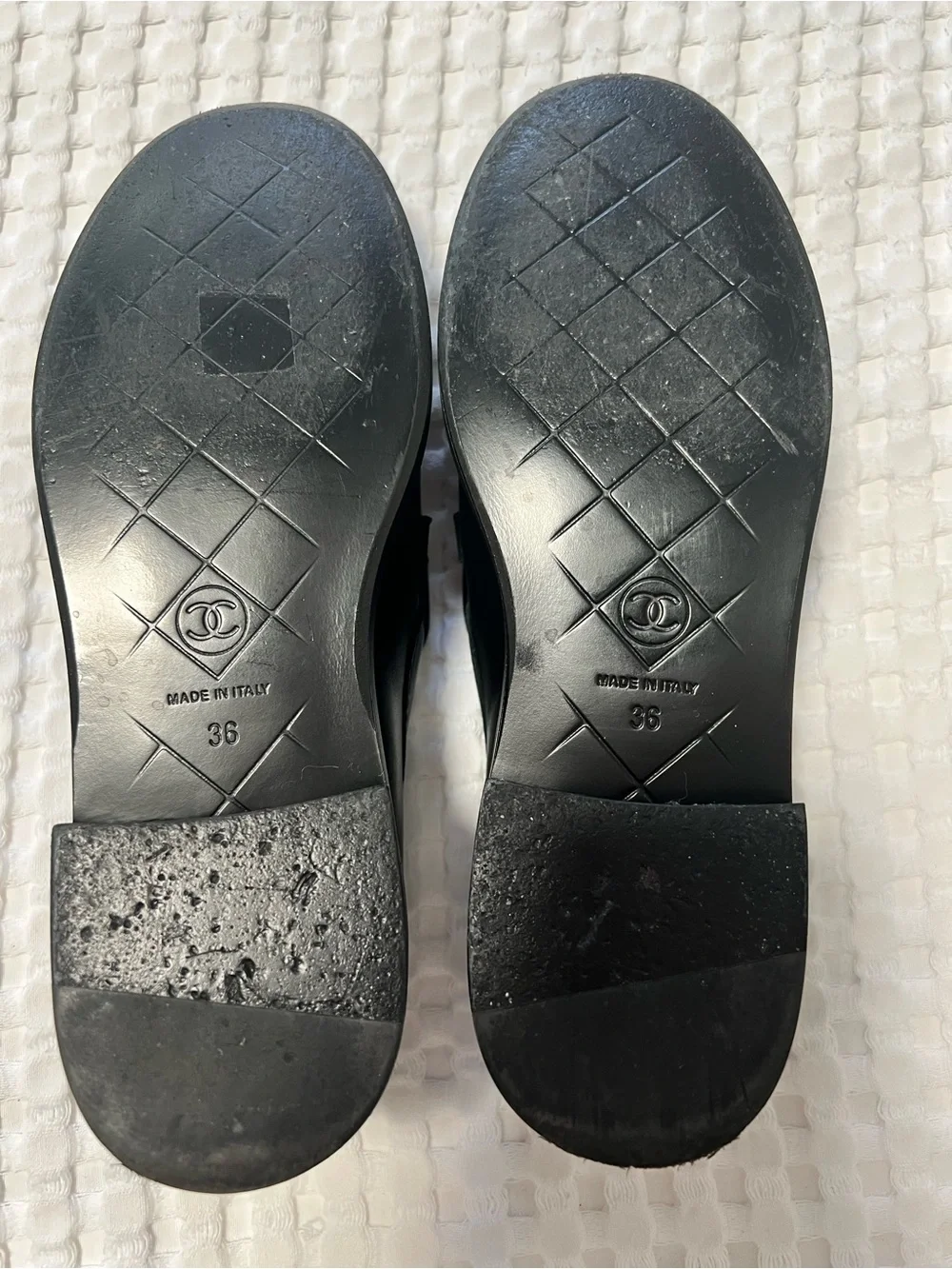CHANEL Black Quilted Lambskin CC Turnlock Loafers Moccasins